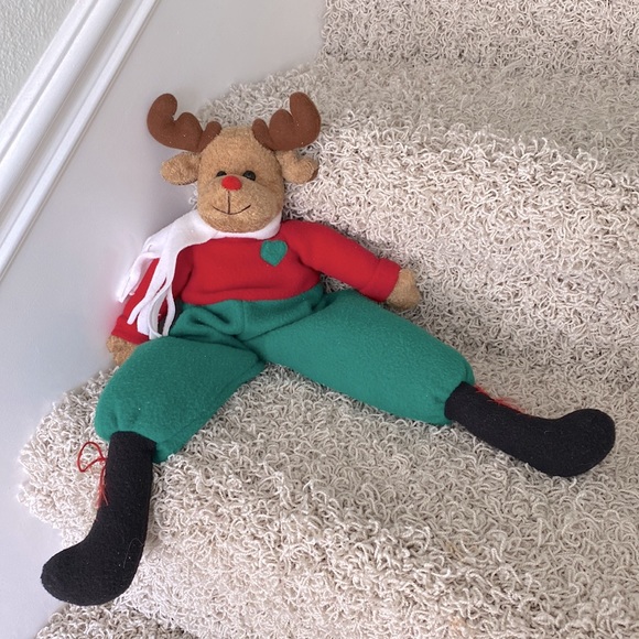 Xmas Christmas Holiday Long Legged Reindeer Snowman Santa Claus Plush Dolls Set - Picture 12 of 12